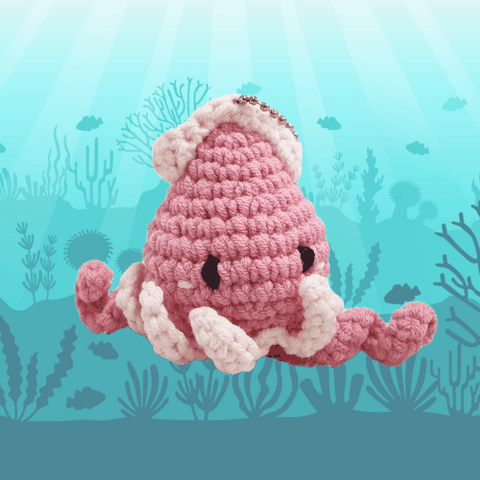 Thú bông len Bobicraft - Mực ống Dona - Đồ chơi an toàn Quà tặng bé