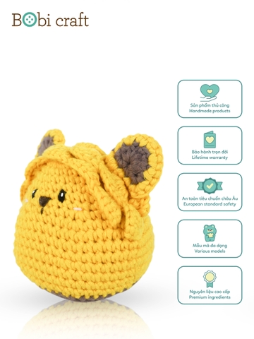 Thú bông len Bobicraft - Sư tử Leo lục lạc - Đồ chơi an toàn Quà tặng bé