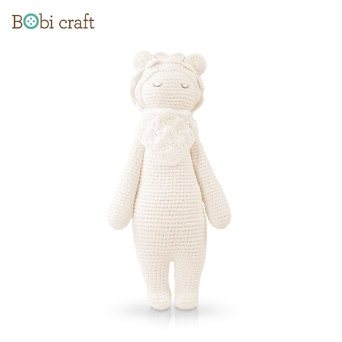 Thú bông len Bobicraft - Sư tử đứng - platinum - Đồ chơi an toàn Quà tặng bé