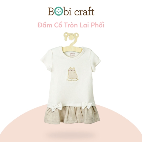 Áo Đầm Cổ Tròn Lai Phối