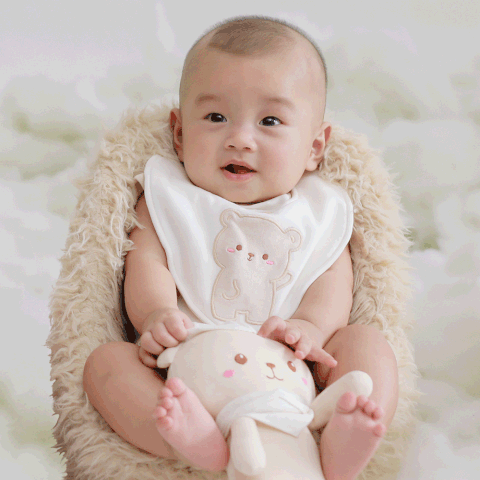 Quần áo trẻ em Bobicraft - Yếm bé gấu - Cotton hữu cơ organic an toàn