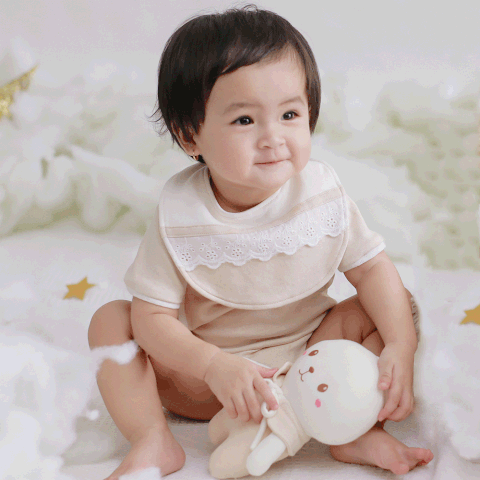 Quần áo trẻ em Bobicraft - Yếm phối ren - Cotton hữu cơ organic an toàn