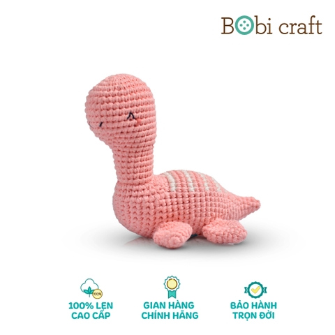 Thú bông len Bobicraft - Khủng long cổ dài Crypto lục lạc - Đồ chơi an toàn Quà tặng bé