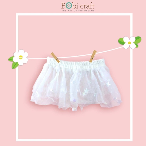 Quần áo trẻ em Bobicraft - Váy voan sao lấp lánh bé gái - Cotton hữu cơ organic an toàn