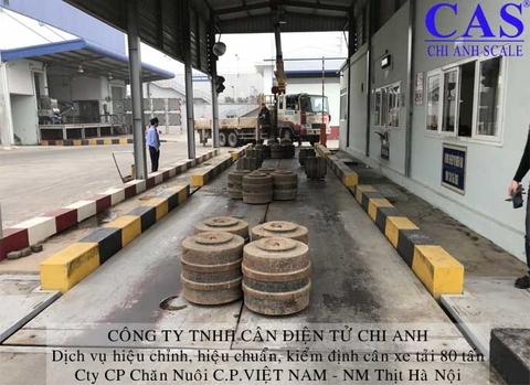 Hiệu chỉnh hiệu chuẩn kiểm định cân ô tô 80 tấn