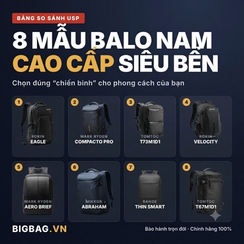 So Sánh 8 Mẫu Balo Nam Cao Cấp, Siêu Bền Chắc Bán Chạy Nhất tại BigBag.vn