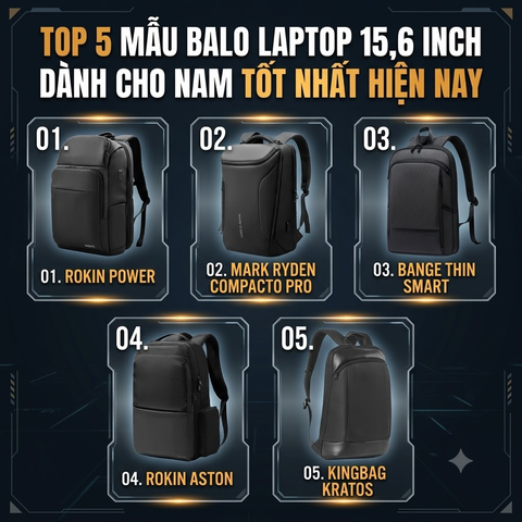 TOP 5 MẪU BALO LAPTOP 15,6 INCH DÀNH CHO NAM TỐT NHẤT HIỆN NAY