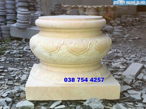 Chân tảng đá vàng chân kê cột gỗ đẹp