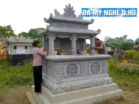 Mộ đá đôi hai mái đẹp