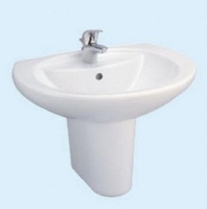 Chậu Rửa Mặt Lavabo COTTO C0107/C420 Alice Chân Ngắn