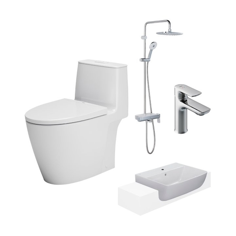 Bồn cầu AC-902VN + Chậu rửa AL-345V+Vòi chậu LFV-612S +Sen cây BFV-615S-8C