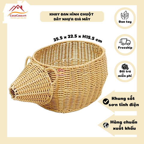 [CasaCasa] Khay Dây Nhựa Hình Chuột Đựng Đồ Đa Năng Đựng VPP Cắm Hoa(Mouse-Shaped Plastic Rope Tray)