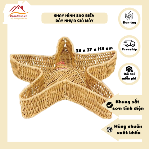 [CasaCasa]Khay Sao Biển Dây Nhưa Đựng Đồ Đa Năng, Đựng Bánh Kẹo, Decor ( Rope Starfish Tray)