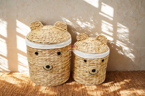Sọt trang trí hình thú đan lục bình, sọt, giỏ đựng đồ - SD1814A-2NA