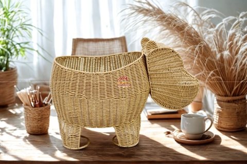 Sọt Đựng Đồ Handmade Hình Hà Mã – Gọn Gàng, Thẩm Mỹ, Đa Năng Trong Lưu Trữ