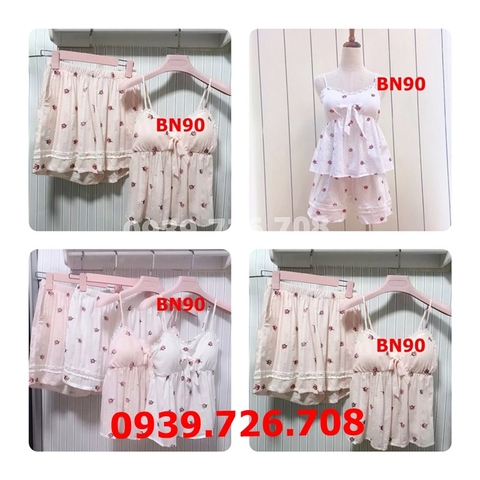 Bộ ngủ nữ chất cotton cao cấp quần đùi