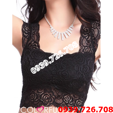 Áo lót bra croptop ren hoa hồng cánh tiên