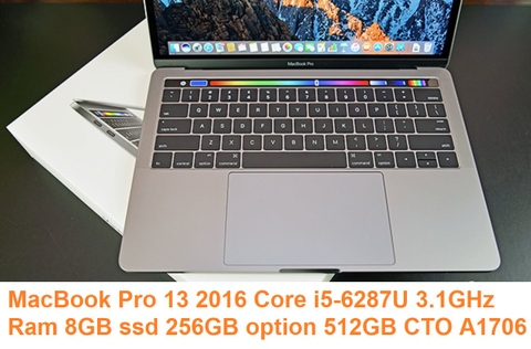 MNQF2 MacBook Pro 13 2016 Core i5-6287U 3.1GHz Ram 8GB ssd 256GB option 512GB CTO A1706 EMC 3071