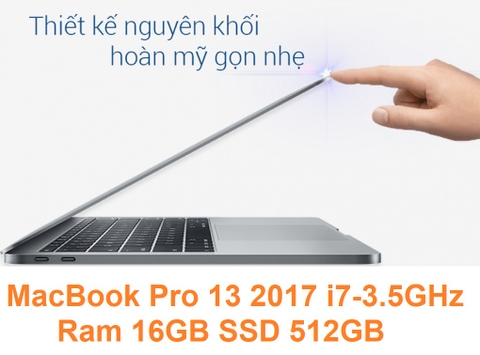 MacBook Pro 13 Mid-2017 Core i7-7567U 3.5GHz MACBOOK PRO 2017 13 INCH SSD 512GB RAM 16GB TOUCHBAR MPXW2 99% A1706 EMC 3163