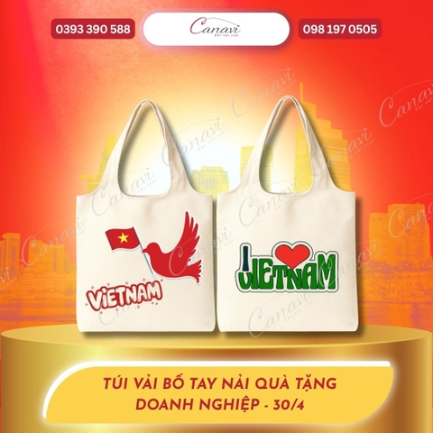Túi vải bố tay nải quà tặng 30/4: Giải pháp quà tặng doanh nghiệp lan tỏa tinh thần Việt