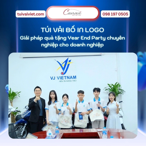 Túi vải bố in logo - Giải pháp quà tặng Year End Party chuyên nghiệp cho doanh nghiệp