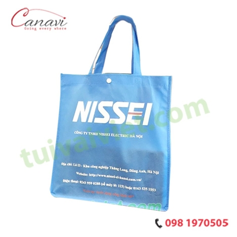 Túi vải không dệt may gia công có cúc bấm Nissei TVV006
