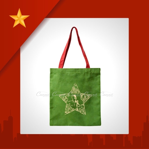 Túi Tote Vải Bố Canvas TVBC14 - Ngôi sao vàng Quốc khánh 2/9