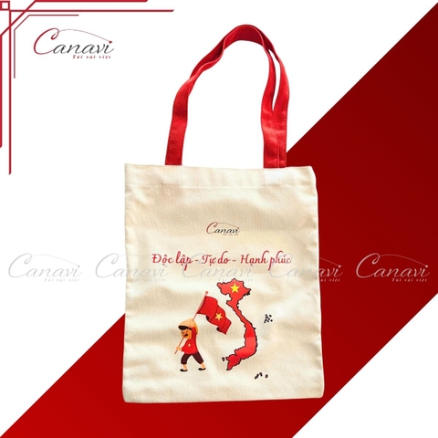 Túi Vải Bố Canvas TVBC10 - Chào mừng đại lễ 30/4