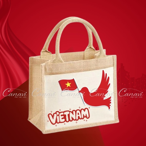 Túi Vải Đay Linen TVD12 - Cánh Chim Việt Nam Vươn Xa
