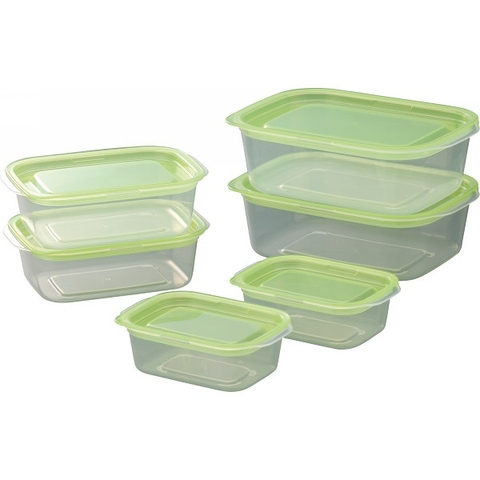set 6 hộp nhựa Inomata xanh