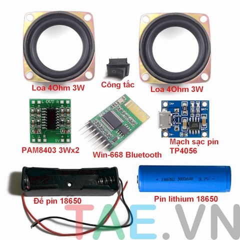 Combo Chế Loa Bluetooth 3Wx2