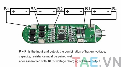 Mạch Bảo Vệ Pin 4cell Nối Tiếp 12A