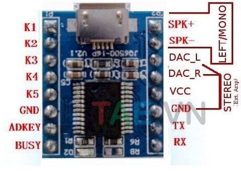 Module Âm Thanh JQ6500 MP3 MCU