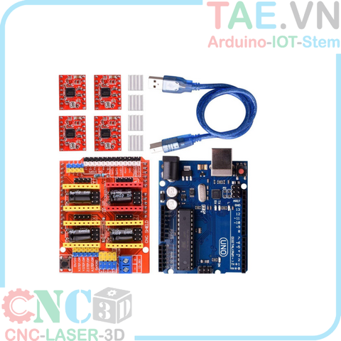 ComBo Điều khiển Máy CNC V3+ Driver 4988+ Mạch Arduino Uno R3 ( kèm cáp)