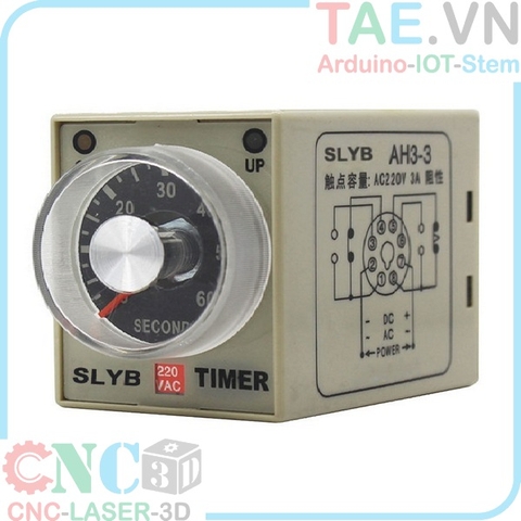 AH3-3 - Relé temporizador de retardo (CA 110 V, 8 pines, 0 – 30 s, con  enchufe)