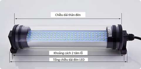 kích thước đèn led mẫu tròn mấu 1 cho máy CNC