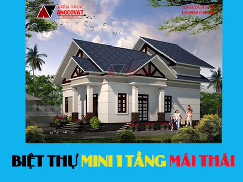 Mách bạn những mẫu biệt thự mini một tầng mái thái hot 2019