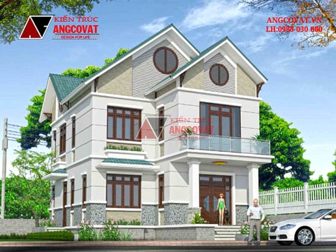 Mẫu thiết kế nhà 2 tầng đơn giản 80m2 mặt tiền 8x10m 3 phòng ngủ BT122016