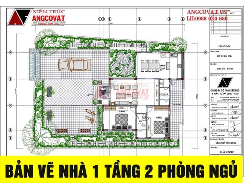 Tham khảo 9+ bản thiết kế nhà 1 tầng 2 phòng ngủ công năng hoàn chỉnh