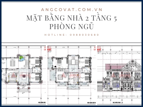 Sở hữu ngay mặt bằng bản vẽ thiết kế nhà biệt thự 2 tầng 5 phòng ngủ chuẩn kỹ thuật