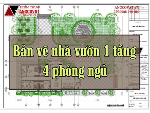 Lộ diện hơn 20 bản vẽ nhà vườn 1 tầng 4 phòng ngủ đẹp như mơ