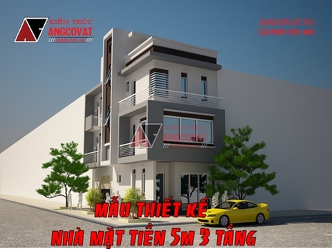 Bộ sưu tập các mẫu thiết kế tối ưu cho nhà phố mặt tiền 5m 3 tầng mới nhất 2018