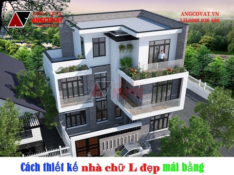 Những điều cần biết để thiết kế nhà chữ L đẹp mái bằng tiện nghi, hợp phong thủy