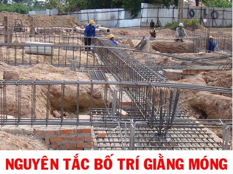 Nguyên tắc bố trí giằng móng trong quy trình làm móng nhà