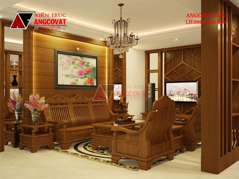 Hình ảnh phối cảnh nội thất phòng khách phòng ngủ phòng thờ nhà cấp 4 đẹp mê ly NT124066