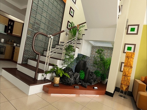 Hướng dẫn tạo tiểu cảnh dưới gầm cầu thang đẹp và hợp phong thủy