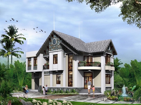 Bí kíp thiết kế mẫu nhà vuông 2 tầng nông thôn tiết kiệm