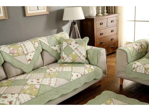 Thảm sofa 90x90cm - Xéo xanh lá - TSF00390