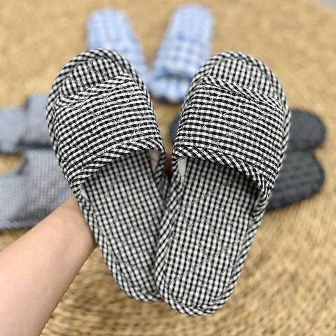 Dép vải trong nhà đế 2 lớp Size 39-39 - Mẫu 3 đen - GDP112031