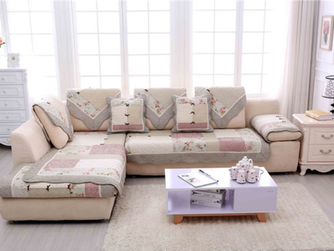 Thảm sofa 90x90cm - 3 nơ viền caro hồng - TSF01290